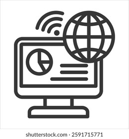Network Outline Icon Vector Illustration