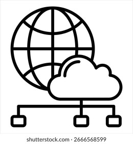 Network Outline Icon Vector Illustration