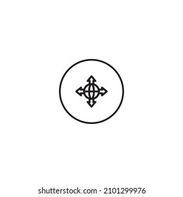 icono de estilo de esquema de red en círculo