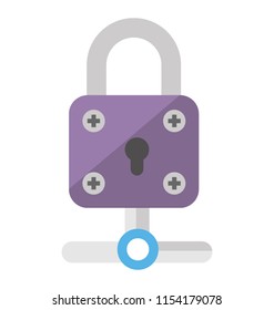 
Network with padlock symbolising secured network or online security system 
