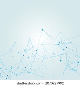 Network pattern technology and biology and chemistry design. Molecule and communication connect background