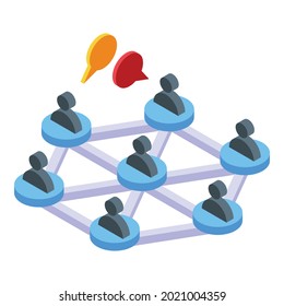 Network people icon isometric vector. Social connect. Business group