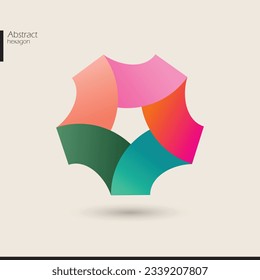 network people logo round circle abstract colorful icon concept of community networking volunteer social work meeting for female woman audience. vector illustration symbol