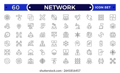 Network and People Outline icon set. Containing group, family, human, team, community, friends, population and more.
