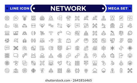 Network and People Outline icon set. Containing group, family, human, team, community, friends, population and more.
