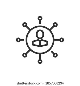Ilustración vectorial de iconos de trabajo en equipo de personas de red.