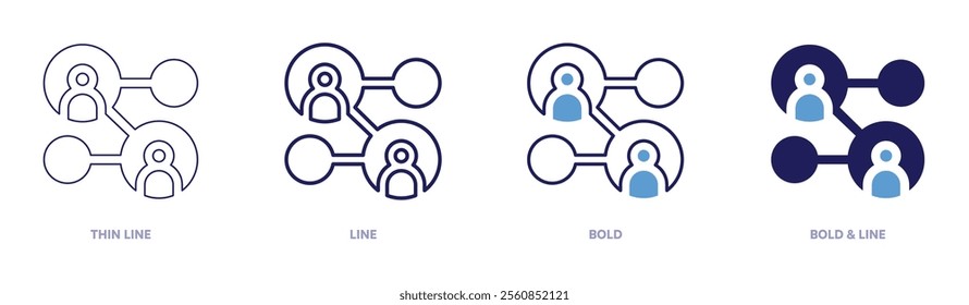 Network performance icon in 4 different styles. Thin Line, Line, Bold, and Bold Line. Duotone style. Editable stroke.