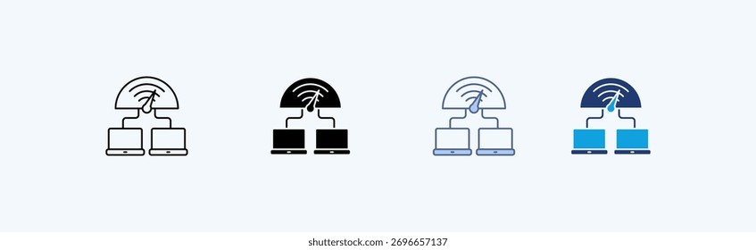 Network Performance Multiple Icon Illustration Vector