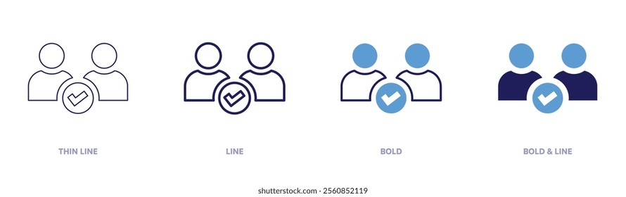 Network planning icon in 4 different styles. Thin Line, Line, Bold, and Bold Line. Duotone style. Editable stroke.