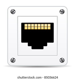 Network plug isolated over white background