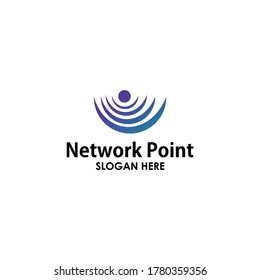 network point logo concept design template vector, technology logo template