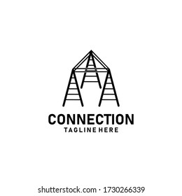network pole design for connection design illustration logo
