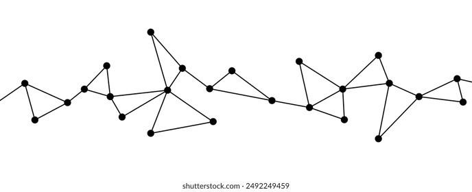 Network polygon connect lines and dots background template. Technology data transfer server global system graphic vector.	