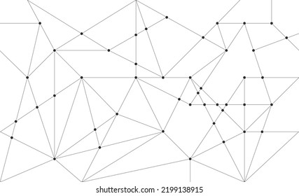 Network polygon structure connect lines and dots background template. Technology linked global system graphic vector.	