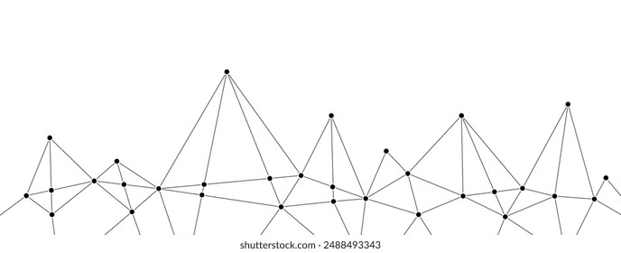 Plantilla de fondo de puntos y líneas de conexión poligonales de red. Vector de gráfico del sistema global del servidor de transferencia de datos de Tecnología.	