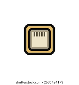 Network port graphic displays interface connection minimalist design