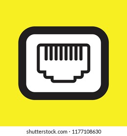 Network port vector icon cable socket