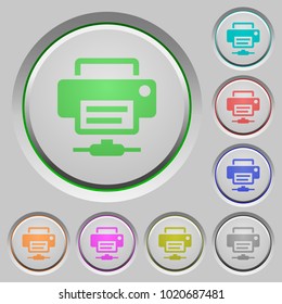 Network printer color icons on sunk push buttons