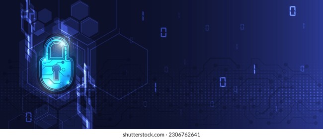 Network protection concept on abstract technology background. Protection data security concept. Cybersecurity digital Protection system innovation concept.