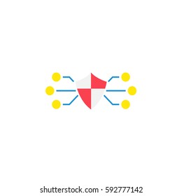 Network protection flat icon, seo & development, security sign, a colorful solid pattern on a white background, eps 10.
