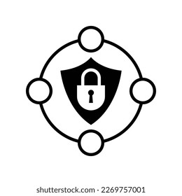 Network protection icon design. Cyber security icon. Data protection symbol. Secured network icon collection. Vector illustration.