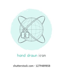 Network protection icon line element. Vector illustration of network protection icon line isolated on clean background for your web mobile app logo design.