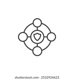 Ícone de proteção de rede Simples esboço do logotipo do vetor