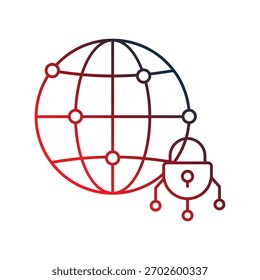 Netzwerkschutz-Symbol auf weißem Hintergrund, Vektorgrafik
