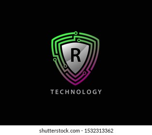 Network Protection Technology Letter R Logo Icon