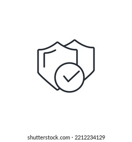 Dünnliniensymbole zum Netzwerkschutz. Vektorgrafik einzeln auf Weiß. Bearbeitbarer Strich.