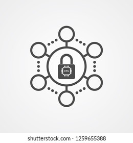 Network protection vector icon sign symbol