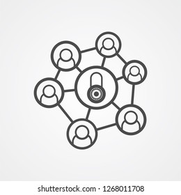 Network protection vector icon sign symbol