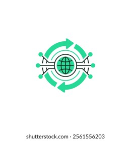 Network Recovery Line Icon. linear style sign for mobile concept and web design. Outline vector icon.