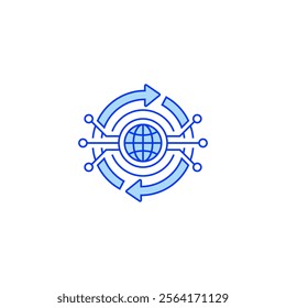 Network Recovery Line Icon. linear style sign for mobile concept and web design. Outline vector icon.