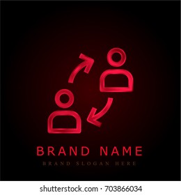Network red chromium metallic logo