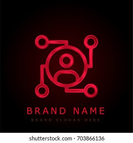 Network red chromium metallic logo