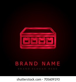Network red chromium metallic logo