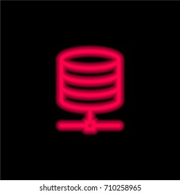 Network red glowing neon ui ux icon. Glowing sign logo vector