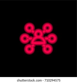 Network red glowing neon ui ux icon. Glowing sign logo vector