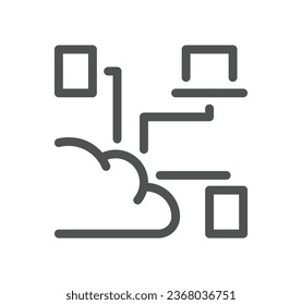 Network related icon outline and linear vector.