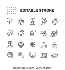 Network related vector icon set. Vector symbol isolated on white background. Simple pictogram.
