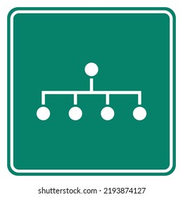 Network and road sign on white