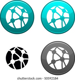 Network round buttons. Black icon included.