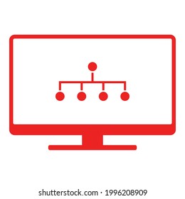 Network and screen on white
