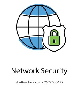 Network Secure Icon With Firewall Protection And Digital Safety Layer