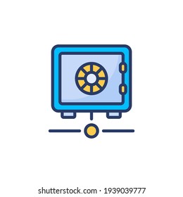 Network Secure Vault Icon In Vector. Logotype