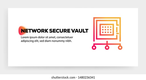 NETWORK SECURE VAULT AND ILLUSTRATION ICON CONCEPT