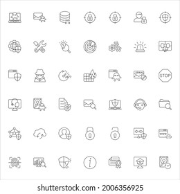 Network security and antivirus vector icons set, symbol designs - Part 2