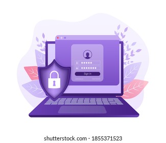 Protección de red antivirus vpn privacy. Vector de icono de usuario. Protección de datos. Datos seguros. Icono para el diseño de concepto. Vector isométrico. Protección personal.