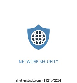 network security concept 2 colored icon. Simple blue element illustration. network security concept symbol design. Can be used for web and mobile UI/UX